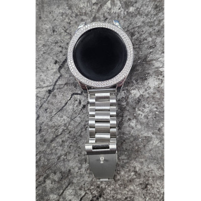 samsung galaxy watch 7 LTE 44mm Silver Stainless Smart Watch moissanite Bezel
