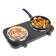 2000W Electric Double Burner Coil Stove-Portable Hot Plate Electric for Cooki...