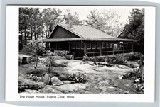 Pigeon Cove MA-Massachusetts, The Paper House, Gardens Vintage Souvenir Postcard