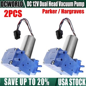 2PCS DC 12V Small Vacuum Pump Diaphragm Pump Dual Head Brushless Motor Air Pump