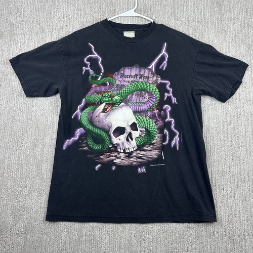 Vintage Forever Free American Thunder T Shirt Men’s Large Skull Travis Scott