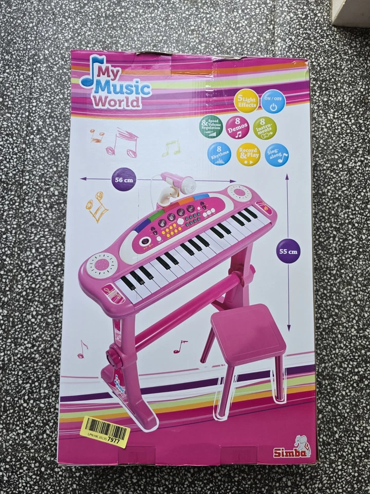 SIMBA MY MUSIC WORLD GIRLS STANDING KEYBOARD 31 KEYS LIGHT & SOUND 55CM 3+ - Bild 2 von 2