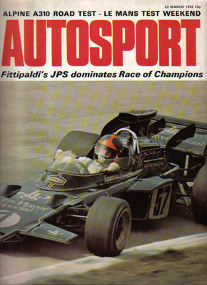 Autosport Mar 23 1972 Alpine A310 Le Mans Test Day Race of Champions Jaguar Mk 2