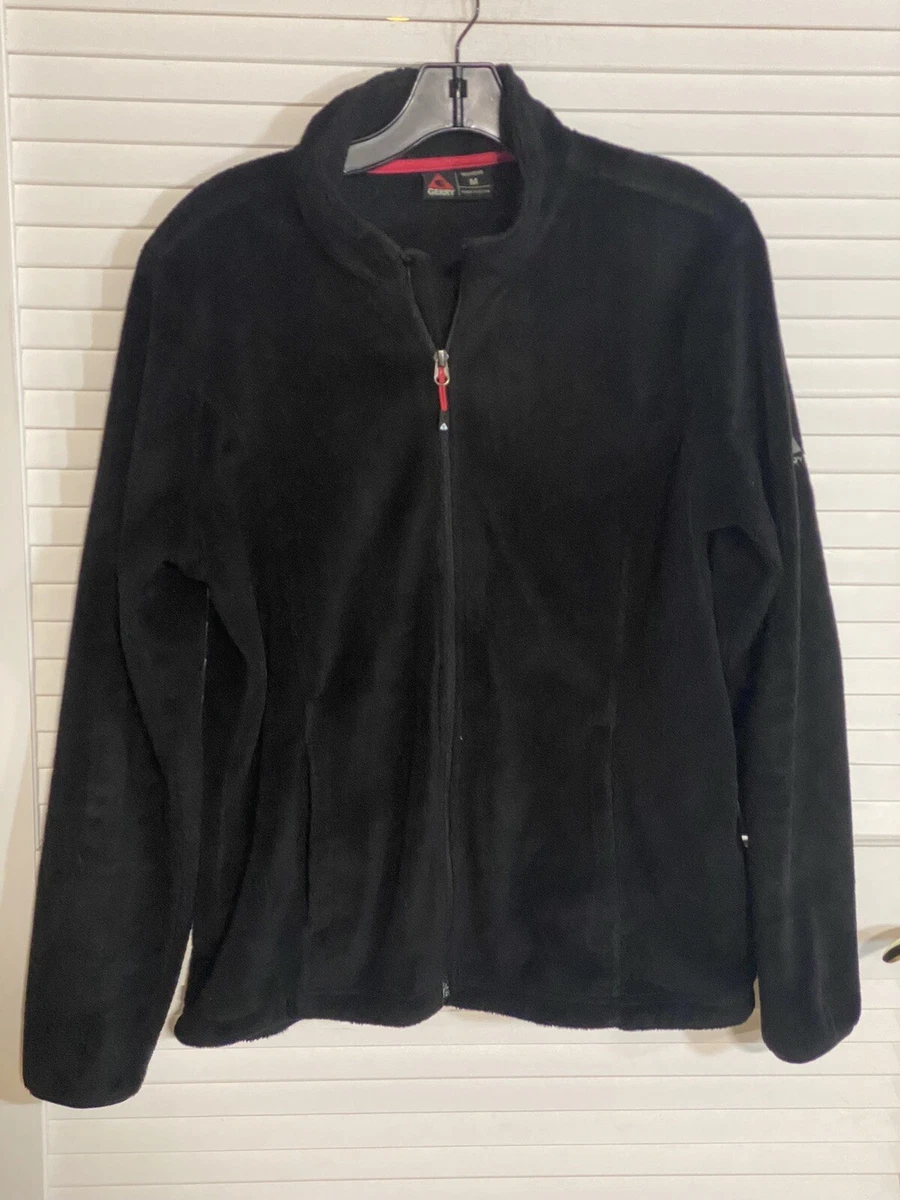 Gerry Womens Black Plush Fleece Full Zip Jacket EUC Size Medium eBay