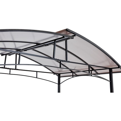 9x5ft Outdoor Steel Hardtop Shed Grill gazebo Patio Canopy BBQ Shelter w Shelves - Picture 10 of 19