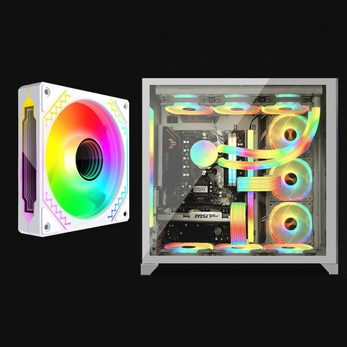 12cm ARGB Computer Case Mute Fans PC Tower Silent Air Cooler PWM 4Pin High S _aa - Afbeelding 7 van 16