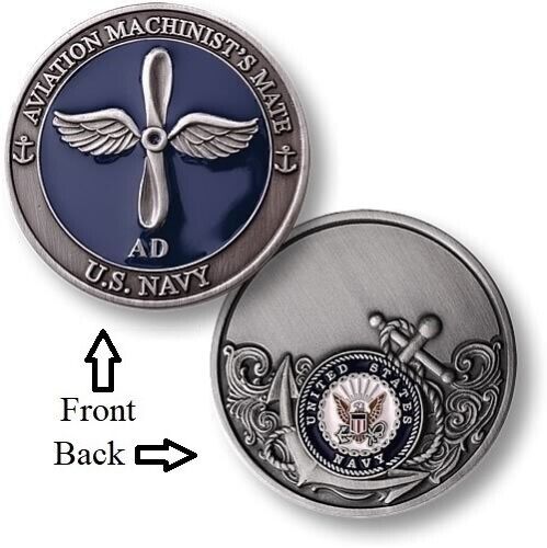 AD = Aviation Machinist's Mate ~ Airdale ~ US Navy Airman Challenge Coins ~  - Photo 1 sur 10