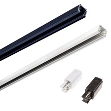 Binario LED Trifase 1.5m Bianco/Nero per faretto a binario 220V BIN-TRI-1.5M