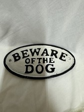 Beware of the Dog - Cast Iron Sign - Vintage Style