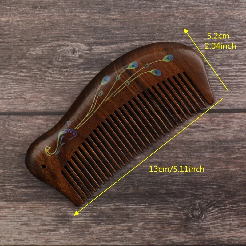 男女成人复古木梳手工绘画花卉胡子发梳别致新品 — 第 3/4 张图片