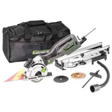 Genesis 3-1/2" Plunge Cut Circular Saw Kit 5.8 Amp Laser-Light Cutting Guide NEW