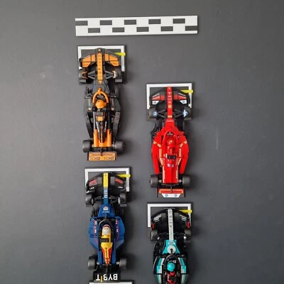 F1 Grid Style Wall Mount Brackets for Lego Speed Champions F1 Formula 1 Cars