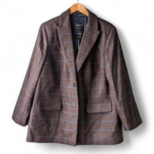 MADEWELL Plaid Oversized Italian Wool Bedford Blazer sz 16 W NWT