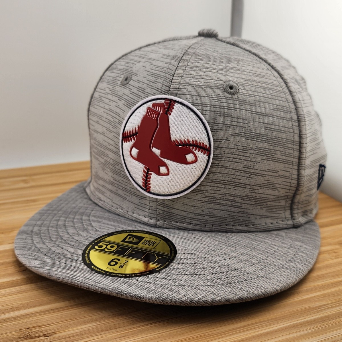 Boston Red Sox Fitted Hat, Gray w/Patch, 2023 Clubhouse, New Era
