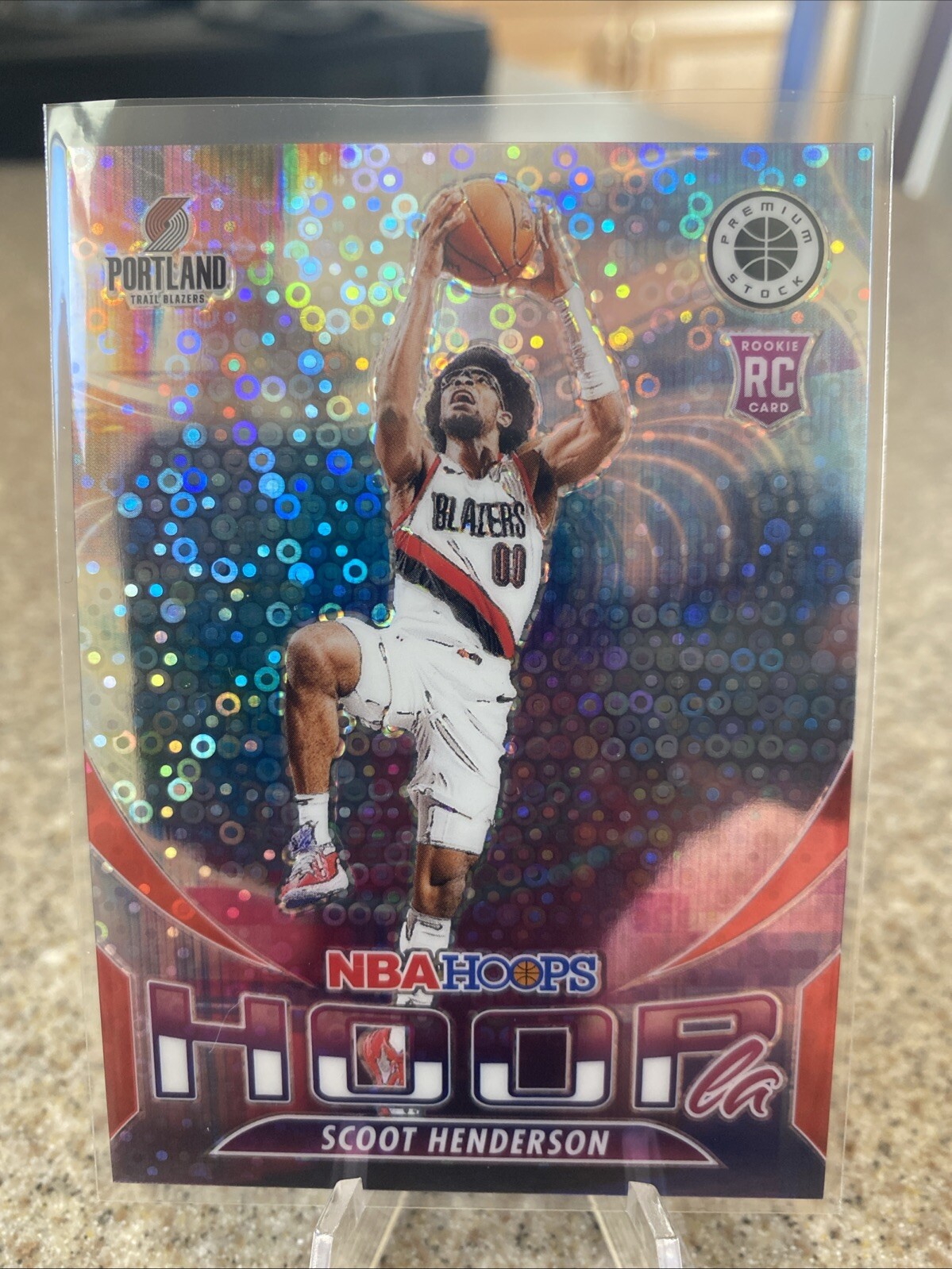 2023-24 Hoops Premium Stock Scoot Henderson Hoopla Disco #85/99 Rookie Card