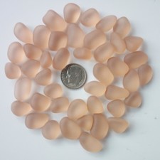 sea beach glass 20 pieces big orange lots bulk jewelry making