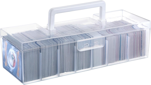 1 Clear Plastic Trading Card Storage Box Plastic Card Storage Case with Dividers - Picture 12 of 12