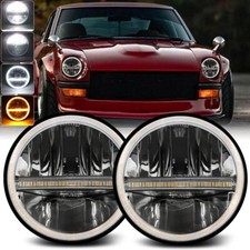Pair 7inch Round Led Headlights Halo Drl Hilo Dot 7 For Datsun 280zx 240z 260z Pair 7inch Round Led Headlights Halo Drl Hilo Dot 7 For Datsun 280zx 240z 260z