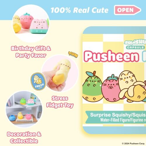 Tutti e 5 gli squishies alla frutta Pusheen in una divertente capsula cieca - ottime bomboniere! - Foto 4 di 9