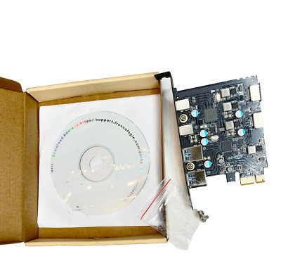 USB 3.X PCIe HOST CARD WITH DRIVER DISC AND HARDWARE SCREWS - NEW/UNUSED