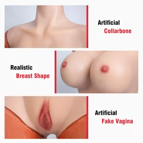 Costume complet visage travesti silicone formes mammaires combinaison complète - Bild 5 von 28