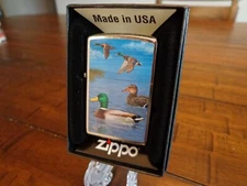 MALLARD DUCKS IN WATER AND IN FLIGHT ZIPPO LIGHTER MINT IN BOX