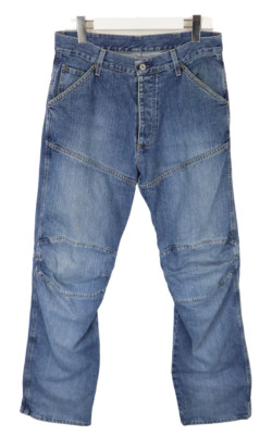 G-Star Herrenjeans W33/L35 Regular Fit Fade Effekt Knopf Fly Denim Blau
