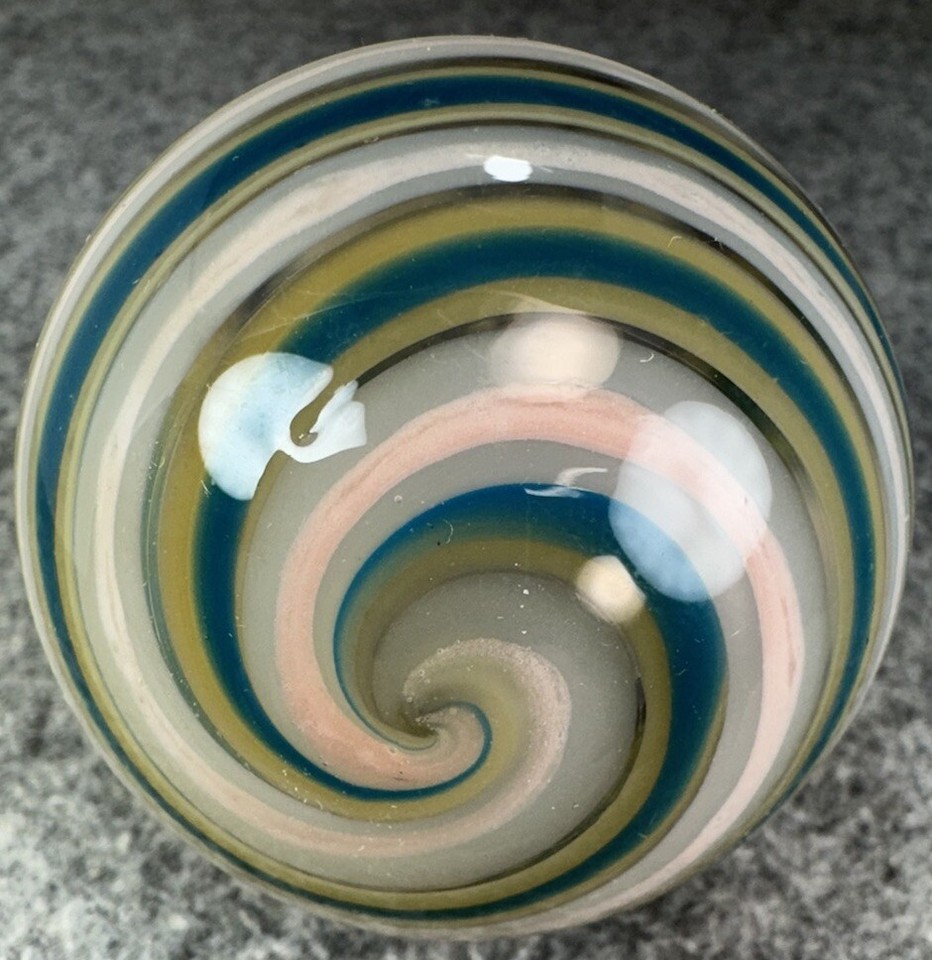 Handmade Borosilicate Glass Marble ( Pastel Corkscrew ) 2 inches + or