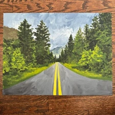 Original Landscape Painting: Acrylic on canvas paper 12"x16"