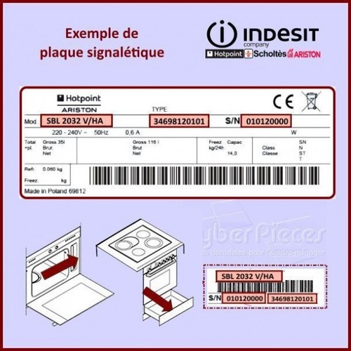 IndeSit C00258844 Carte touches Kti6412-fev02 Plaque de cuisson