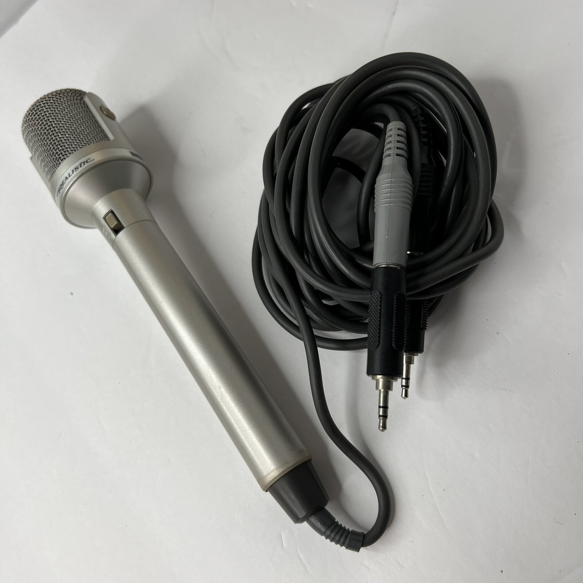 Realistic Stereo Back Microphone 33-1085 Japan Cords Vintage Not
