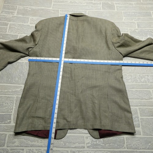 Ralph Lauren Blazer Suit Jacket Size 44R Silk Wool Houndstooth Sport Coat - Picture 7 of 11
