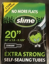 Two 20” Slime Smart Tube Schrader Valve Bicycle Self Sealing Tube-20x 1.5-2.125