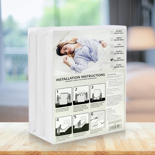 Casabella Waterproof Mattress Protector - Zippered Mattress Encasement,Anti Bug! - Picture 2 of 7