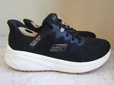 NIB Skechers Hands Free Swift Fit Black/Gold Memory Foam Women's Shoes Suze 7.5