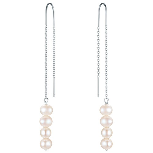 Valero Pearls Damen Perlen-Ohrhänger Sterling Silber Süßwasser-Zuchtperle