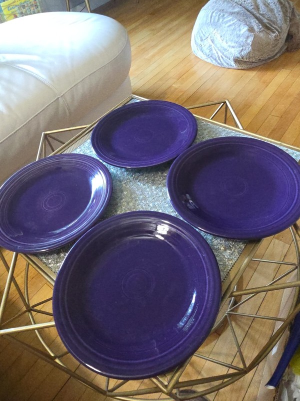 4 Homer Laughlin Fiestaware? Retired Purple Dinner Plates Made in USA 10.5"