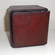 Vintage SONY TR-1825 CUBE Transistor RADIO LEATHER 60s 70s Pop Art Braun-Schwarz