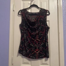 Jones Wear Essentials Beige/Black/Gray/Red Sleeveless Shirt Sz XL