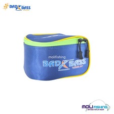 BAD BASS BORSA PORTA BOBINE O MULINELLO PESCA SURFCASTING CON DIVISORI 4 BOBINE