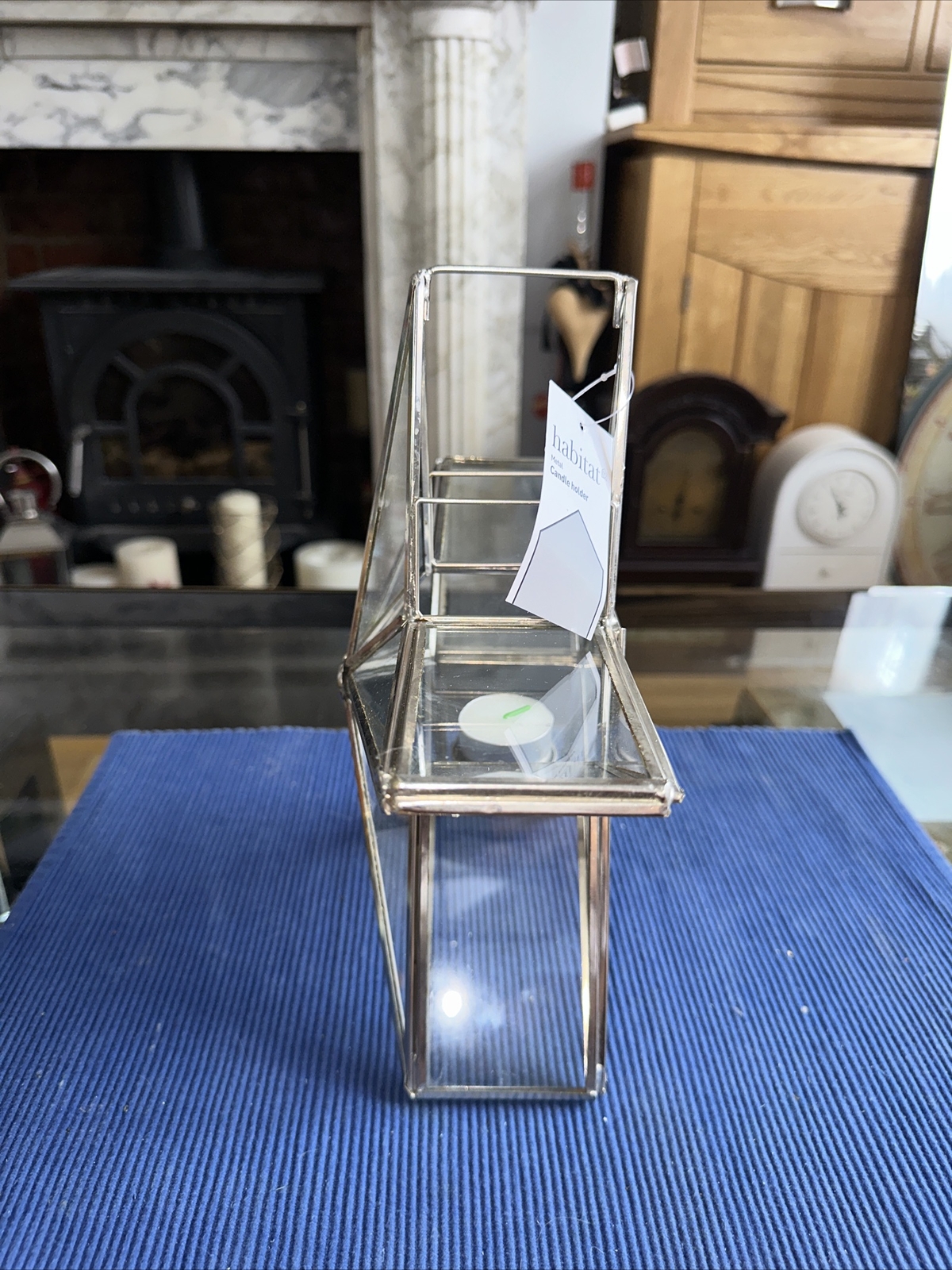 Large Glass Star Candle Holder with Silver metal trim eBay