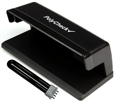 NOTE CHECKER BULBS PolyCheck 9W UV Fake Paper & Polymer Note Detector + Spare DuraBulb Bulb