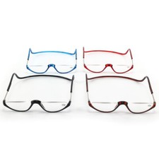 Gafas de lectura unisex de media luna con bisagra de resorte de metal para lectores +4,0