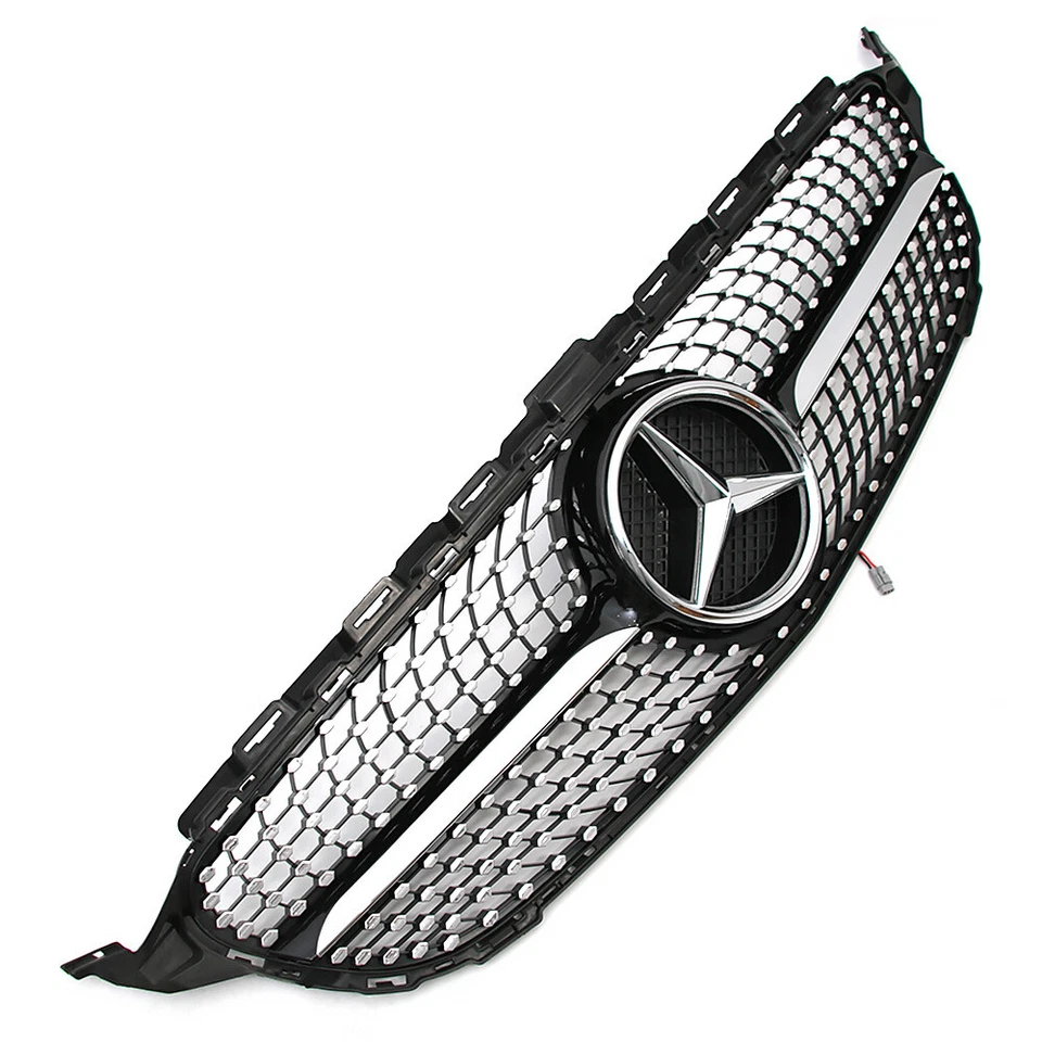 Front Bumper Grille Grill W/LED Star For Mercedes Benz W205 C300 C250 2015-2018 - Image 2 of 4