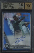 BGS 9.5/10 JULIO RODRIGUEZ AUTO 2019 Bowman's Best BLUE REFRACTOR #/150 GEM MINT