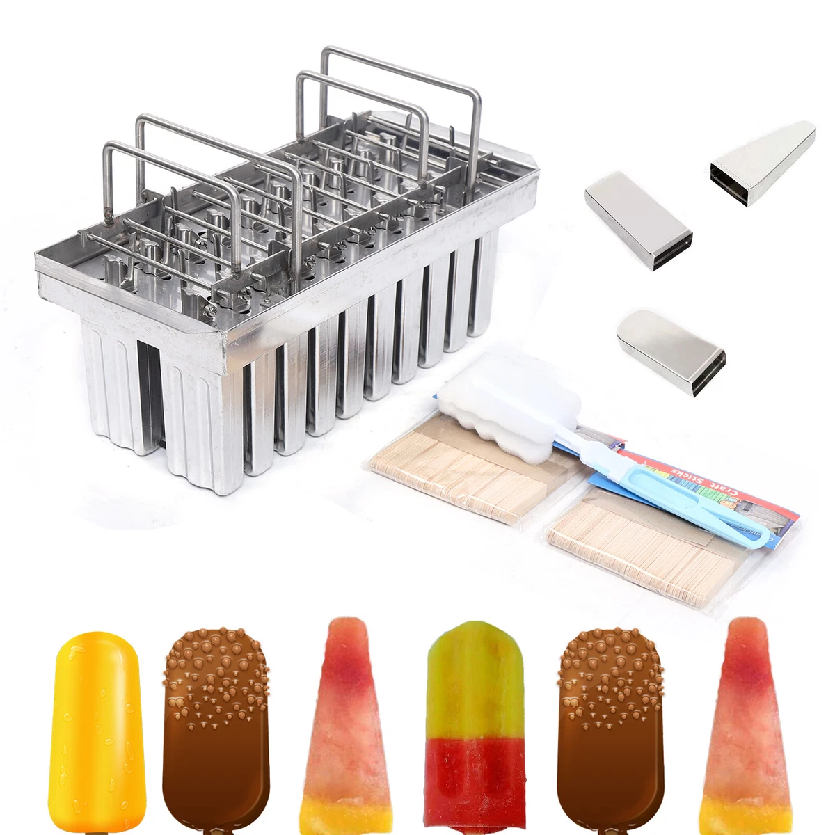 Stainless Steel Popsicle Mold with Popsicle Holder,Homemade Ice Cream  Mold,DIY Ice Lolly and Ice-Cream Tools Kitchen Accessories