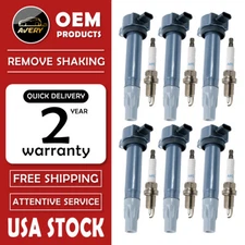 6X Ignition coil + 6X Spark Plugs For 2006-2010 Chrysler Dodge 4.0L 2.7L 3.5L 