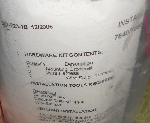SAE J845 LED LIGHT Hardware Kit 371-223-1B, 7840/7860 Series LED LIGHT "NEW" - Picture 8 of 10