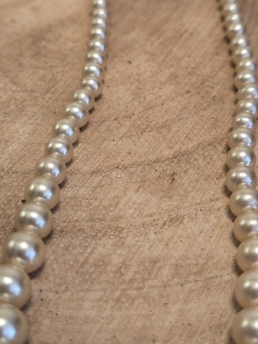 Antique Estate Hand Tied Faux Pearl Necklace/Chocker w/ Rhinestone Clasp - Picture 8 of 9