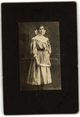 Cabinet Card Circa 1890s A. Miller Young Lady In Dress Washington DC